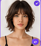Layered bob with curtain bangs preview